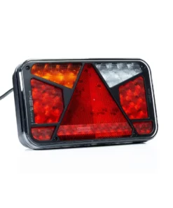 Universal LED 12-36V right rear lamp with reflective triangle, 6-functional STOP
